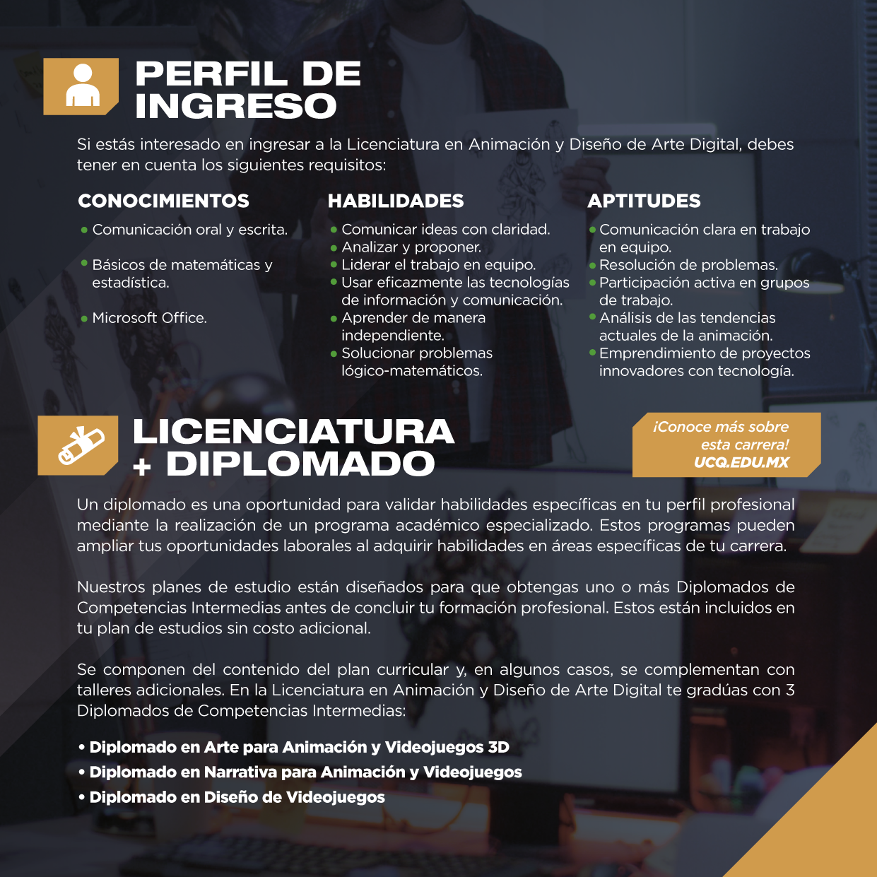 Conoce algunas de las principales actividades que podrás llevar a cabo como licenciado en Animación y Diseño de Arte Digital.